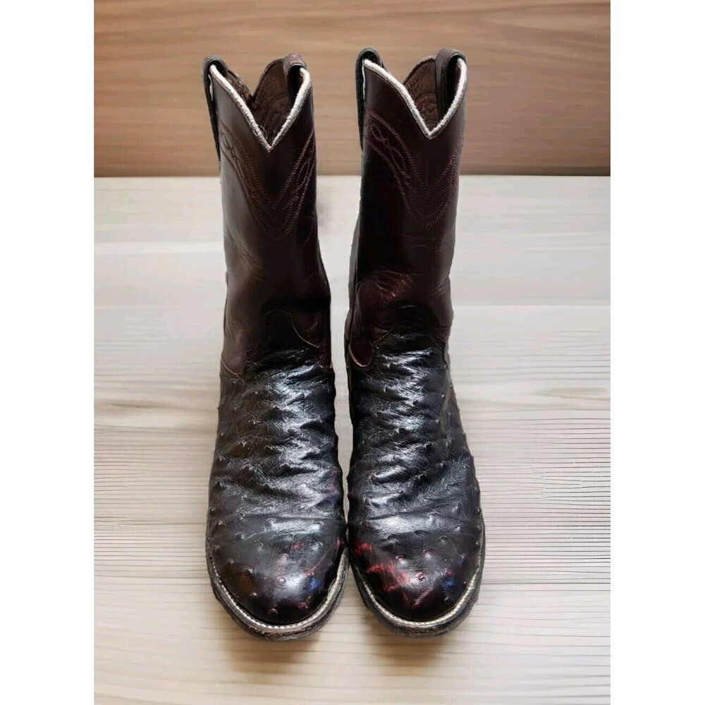Justin Boots  Full Quill Ostrich Leather Cowboy - Men’s Size 8 1/2 B